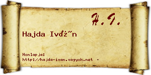 Hajda Iván névjegykártya